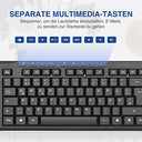 Rii - Slim USB Wired Keyboard for Mac/PC/Tablet, 105 Keys, QWERTZ Layout