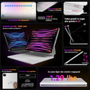 HOU - iPad Air 11" 2024 Keyboard Case with Backlight, AZERTY Layout, Magic Stand