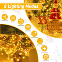 Auriostar - 30m Outdoor Fairy Lights, 8 Modes, 300 LEDs for Indoor/Outdoor Use