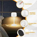 Klighten - 2pcs Dimmable Wireless Table Lamp, IP54 Waterproof, USB-C Rechargeable, 3000K-6000K