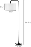 HOMCOM Modern Black Metal Floor Lamp - Black Metal