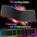 Realky - XXL RGB Gaming Mouse Mat with 14 Lighting Modes, Waterproof, Non-Slip