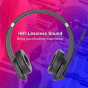 Eacam - Bluetooth Noise Cancelling Headphones with Microphone for Home Office