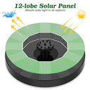 Aisitin - Solar Bird Bath Fountain Pump with 6 Nozzles, Eco-Friendly, 1.5W Power