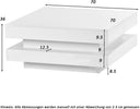 Sweiko White Square Coffee Table - Rotating Top & LED Lighting