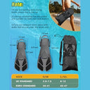 Lealinga - Adjustable Snorkel Fins for Adults, Travel Size, Open Heel, Includes Mesh Bag
