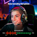 Ozeino - RGB Gaming Headset with 50mm Stereo Sound, Noise Cancelling Mic