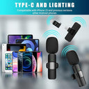 Mkhs - 2 Pack Wireless Lavalier Microphones for Video, TikTok, YouTube, Vlogging