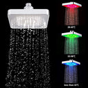 Tyenaza - 6 Inch Square LED Shower Head with 3 Color Changing Lights, Soft Rubber Nozzle