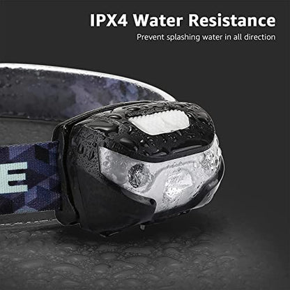 Lepro - Rechargeable LED Headlamp, Red, 5 Modes, Lightweight, Hands-Free for Running, Jogging, Hiking