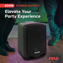 Pyle - Bluetooth Karaoke PA Speaker with Wireless Mic, Rechargeable Battery, USB/SD Reader