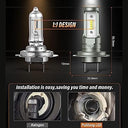 Pulilang - H7 LED Headlight Bulbs, 55W 12000LM, 6500K White, Anti Error Canbus