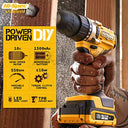 Hi-Spec - 18V Cordless Drill Driver with 1000mAh Battery, 17 Position Clutch & 30-Piece Bit Set