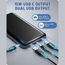 Fahefana Power Bank Ultra Slim 10000 Mah Compatible With Iphone 15 - Lightweight & Portable