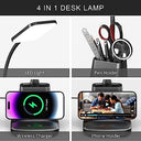 Vicsoon - LED Desk Lamp with Wireless Charger, Dimmable Light, 3 Color Modes