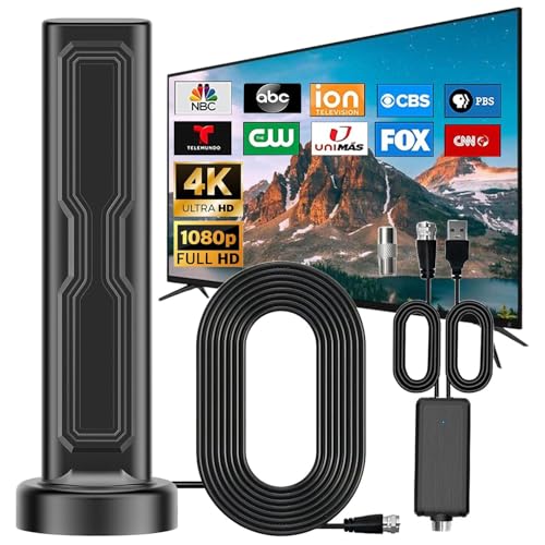 AMZ - Digital TV Antenna With Amplifier, 780+ Miles Range, 4K Support