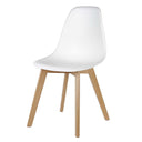 Set of 4 Scandinavian dining chairs with faux leather seats and wood legs
