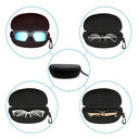 Laofiney - Large Waterproof Sunglasses Case with Hard EVA, Zipper Closure, Includes Cleaning Cloth