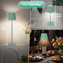 Inhdbox - 3-in-1 Wireless LED Table Lamp, Touch Dimmable, 6000mAh Battery, IP54