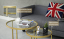 MAIKAILUN Round Nesting Coffee Table Gold Set of 2