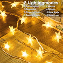 Uping - 4.5m Battery-Powered Star String Lights, 30 LEDs, Waterproof, 2 Modes