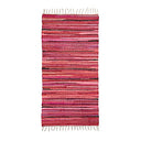 Relaxdays - Handwoven Colorful Fringe Rug, Indian Style, 70 x 140 cm, Red