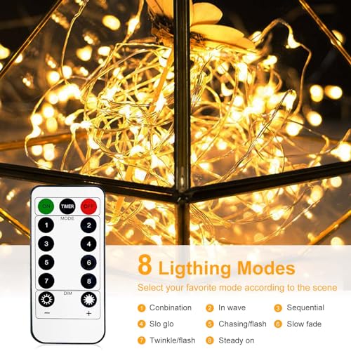 Litogo - Battery Powered Timer Fairy Lights With Remote - 6 Packs, Warm White