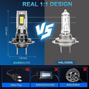 Auxiracer - H7 LED Error Free Canbus Bulbs, 100W, 180000 Lumen, 6500K, 500% Brightness, 1:1 Halogen Replacement, Pack of 2