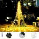 AMZ - USB Waterfall Christmas Lights, 6.6 Ft 198 LEDs with Remote