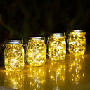 Vindany - Pack of 4 Solar Mason Jar Lights, 30 LEDs, Weatherproof Outdoor Decor