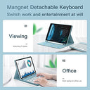 PboyiqiS - Keyboard Case for Galaxy Tab S7 FE/S7 Plus/S8 Plus, Bluetooth, Detachable, Pencil Holder