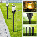 Hausbell - Pack of 4 Solar Garden Lights, Rustic Style, IP65 Waterproof, Realistic Flame Effect