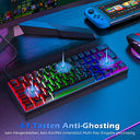 Tecurs Mechanical Gaming Keyboard 60% Qwertz For Pc & Ps5 - Compact & Ergonomic