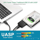 Liuiiviri - SATA to USB 3.0 Adapter for 2.5" SSD/HDD, Fast Data Transfer, Plug & Play