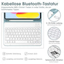 Laetass - iPad 10 Case with Magnetic Keyboard, Auto Sleep/Wake, QWERTZ Layout