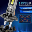 Auxiracer - H7 LED Error Free Canbus Bulbs, 100W, 180000 Lumen, 6500K, 500% Brightness, 1:1 Halogen Replacement, Pack of 2