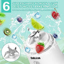 Amicool - Portable Blender with 6 Stainless Steel Blades, USB Rechargeable, 600ml Capacity