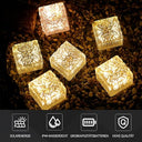 Medoyoh - Outdoor Solar Pave Glass Light with Warm White LED, Waterproof, Auto On/Off