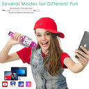 KIDWILL - Wireless Bluetooth Karaoke Microphone for Kids - Hot Pink