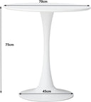 BenyLed 70 cm Round Dining Table - White