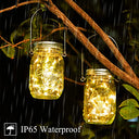 Vindany - Pack of 4 Solar Mason Jar Lights, 30 LEDs, Weatherproof Outdoor Decor