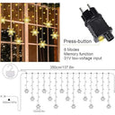 Loyyz - 94 LED Snowflake Fairy Lights, 8 Modes, Timer, Indoor/Outdoor Decor