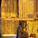 Yowin - 600 LED Curtain Lights, 6m x 3m, Mains Powered, 8 Modes, Waterproof