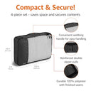 Amazon Basics - Lightweight Packing Cubes Set, Double Zipper, Mesh Top, Durable Polyester, 4 Pieces, Black