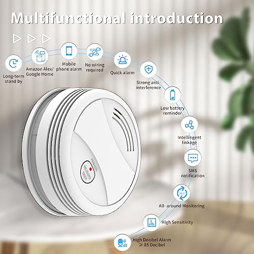 BSEED - Smart Smoke Detector with App Notification, Works with Google Home/Alexa