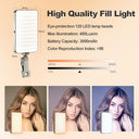 Peyou - 57" Portable Selfie Stick Tripod with Detachable Fill Light & Bluetooth Remote
