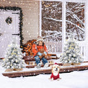 Koiueyw - Mini Prelit Christmas Tree, Snow Flocked, Perfect for Tabletop Decor