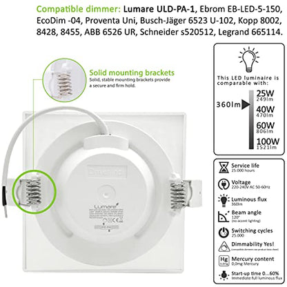 Lumare - Dimmable LED Recessed Spotlight 6W | Set of 9 Warm White Lights