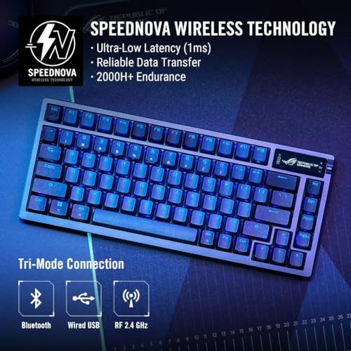 ASUS - ROG Azoth 75 German Wireless DIY Gaming Keyboard with OLED Display & RGB