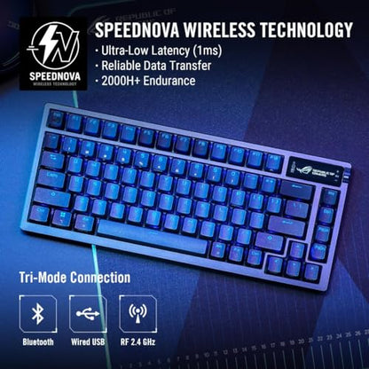 ASUS - ROG Azoth 75 German Wireless DIY Gaming Keyboard with OLED Display & RGB